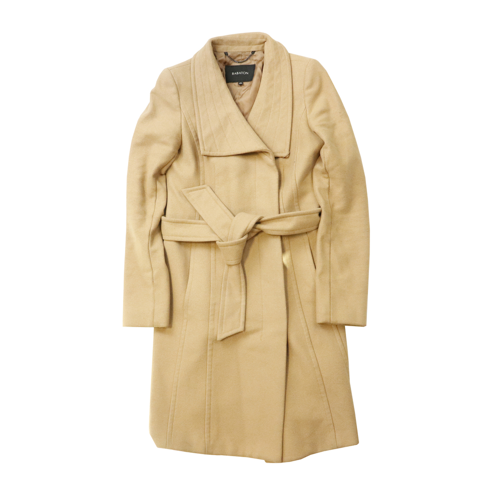 Babaton Belted Wool Blend Coat Size XXS